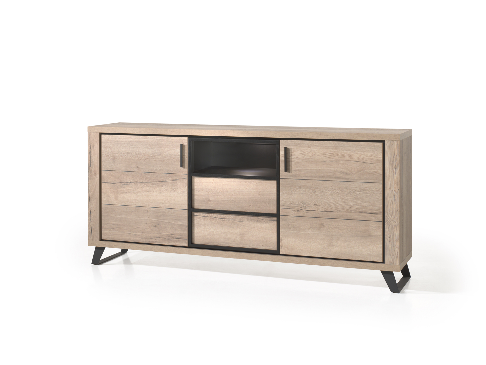 Dressoir 2 deurs 1 deur glas2