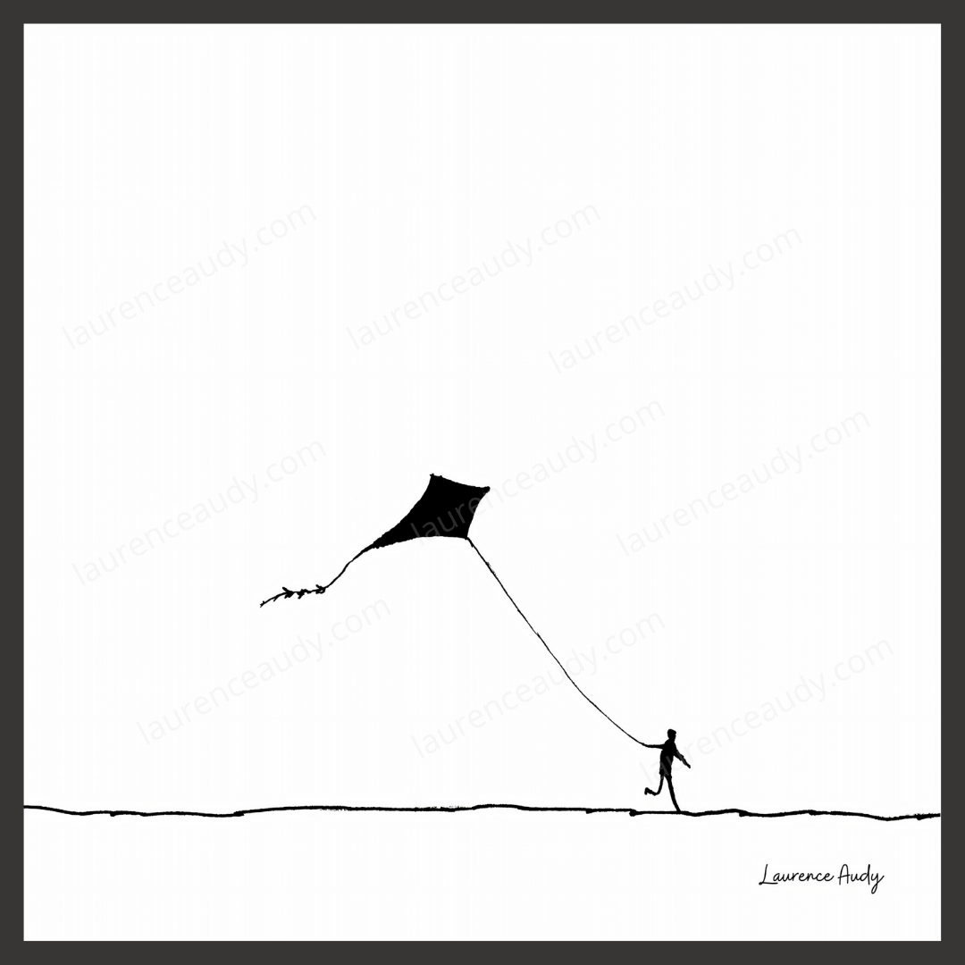 NB CERF VOLANT 03 CARRE filigrane kawaï noir