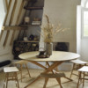 50545 Oak Mikado round dining table 53033 53035 Oak Osso stool vertical