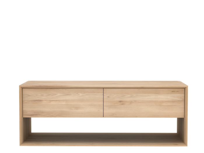 51439 Oak Nordic TV cupboard 1 flip down door 1 drawer f