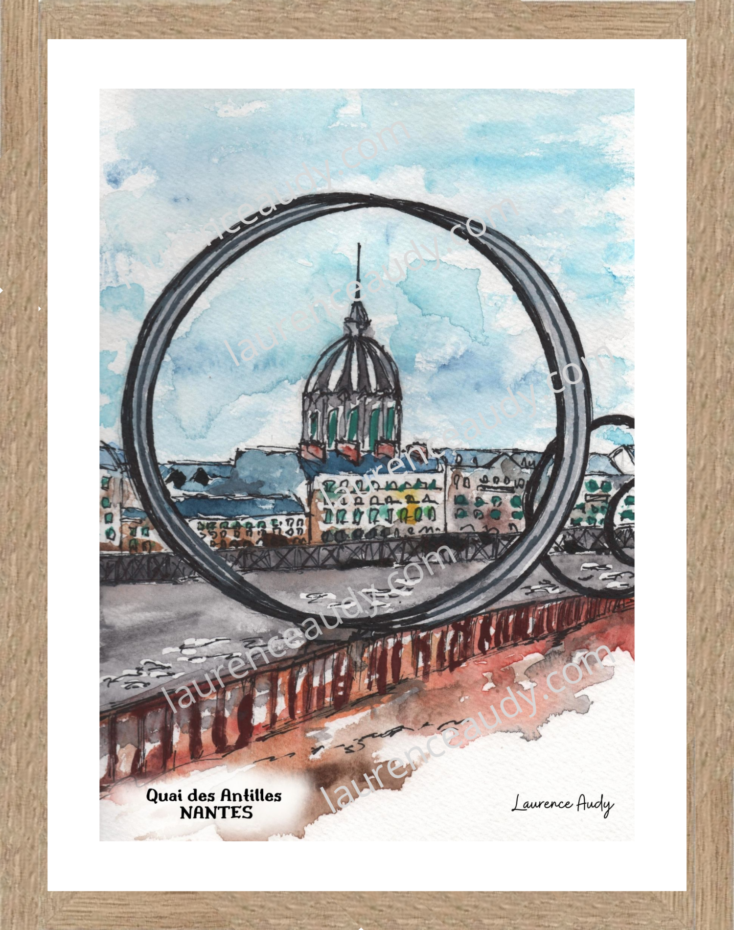 44 NANTES ANNEAUX FILIGRANE CADRE CHENE