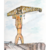 44 NANTES GRUE JAUNE FILIGRANE AFFICHE