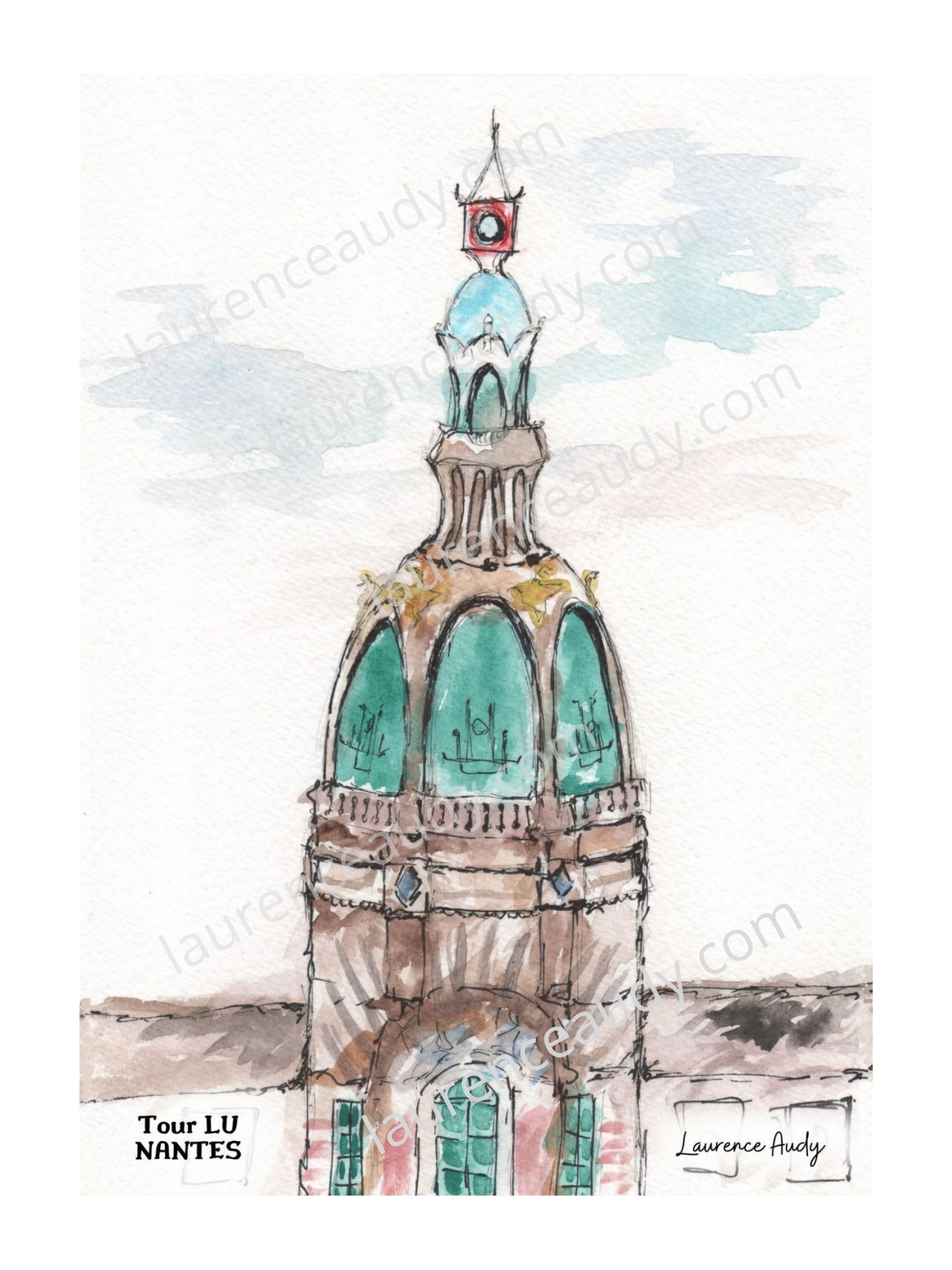 44 NANTES TOUR LU FILIGRANE AFFICHE