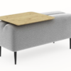 Pouf Monroe 2places Moonap Fama Home Stgereon Aurora87 Tablette Chene