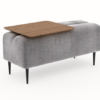 Pouf Monroe 2places Moonap Fama Home Stgereon Lyon65 Tablette Noyer